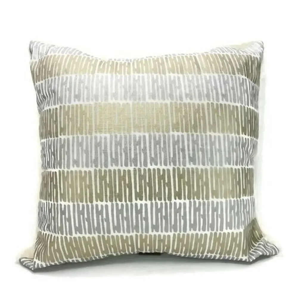Allen & Roth Faux Fur Throw Pillow Gold Silver White Shimmer Plush 15x14x8